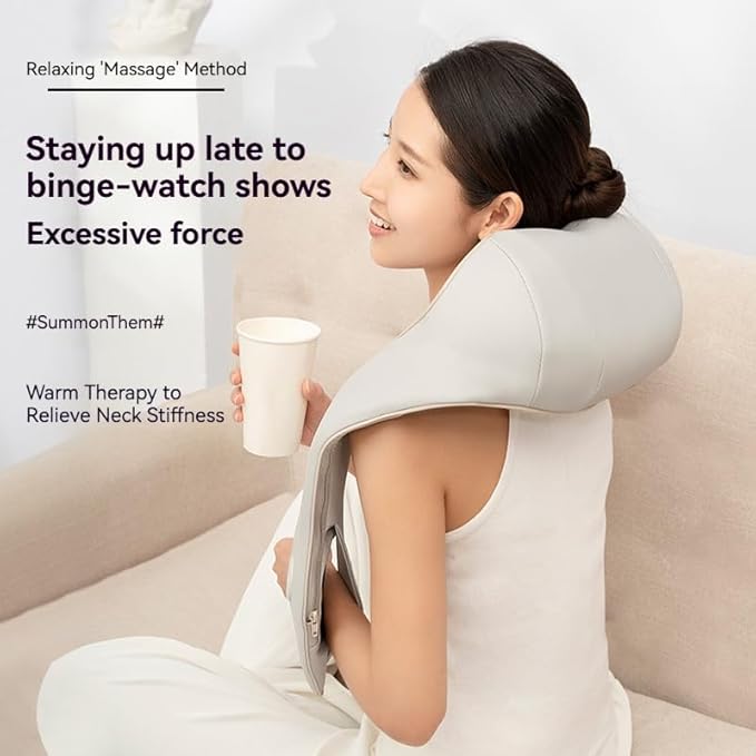 Massager for kneading and Massaging The Cervical vertebrae Shoulders Back and Waist. Multi-Functional Electric Heating Massage Shawl for car and Home use. A Gift for Parents