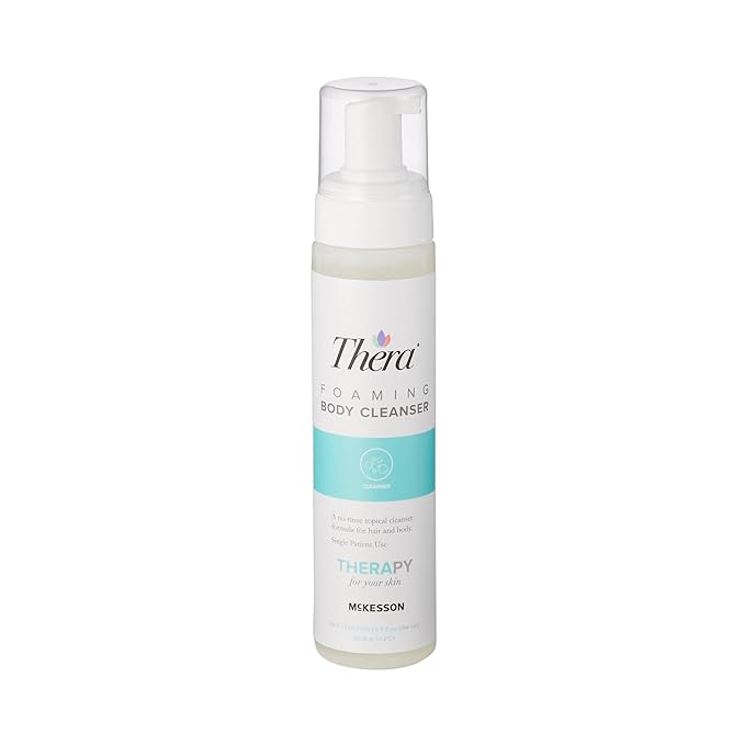 Thera Foaming Body and Hair Cleanser Rinse-Free Exfoliating Foam 9 oz 12 Count