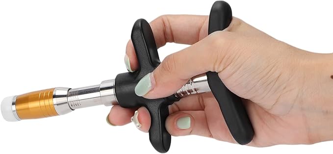 ZJchao Chiropractic Adjustment Tool 10 Levels Manual Single Head Spinal Massager Hand Back Massage Tool Gun Device Portable Chiropractic Adjustment Tool (Gold)