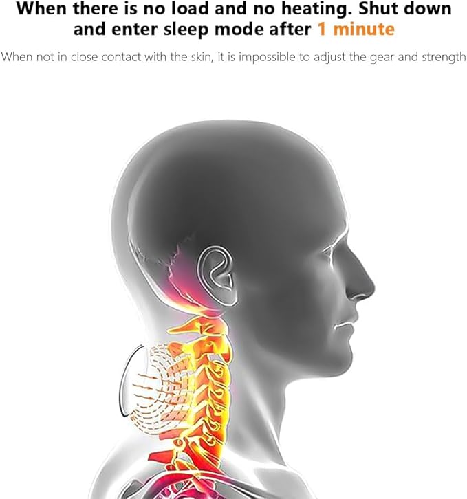 Neck Massager with HeatElectric TENS Machine for Pain Relief15 Levels Deep Tissue Massage Portable Wireless and Soothing Transcutaneous Electrical Nerve Stimulator for Women