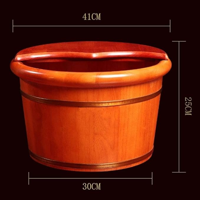 Foot Tub Wooden Foot Basin Foot Tub Home Solid Oak Wood Acupuncture Points Massage Foot Basin Foot Spa Wooden Tub With Cover Foot Bath Soaking Tub foot Bath Wooden Bucket Foot Spa Household Wash Ba