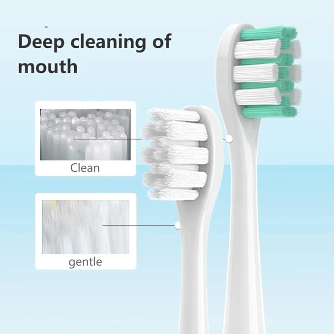 10/pcs Suitable Sonic Electric Toothbrush Heads Compatible for with Replacement Tooth Brush Bristles(Gray)