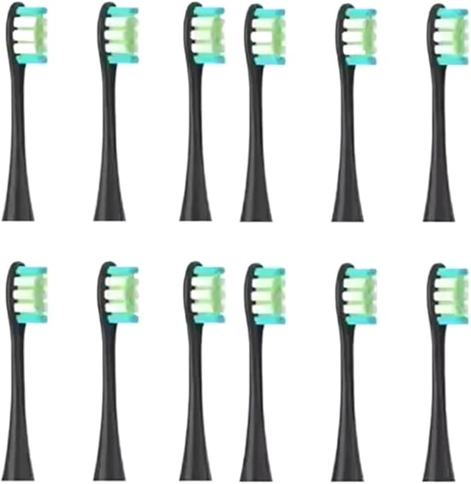 8/12Pcs Soft Vacuum Bristle Toothbrush Heads for Electric Sonic Replacement Brushes(12pcs Black)