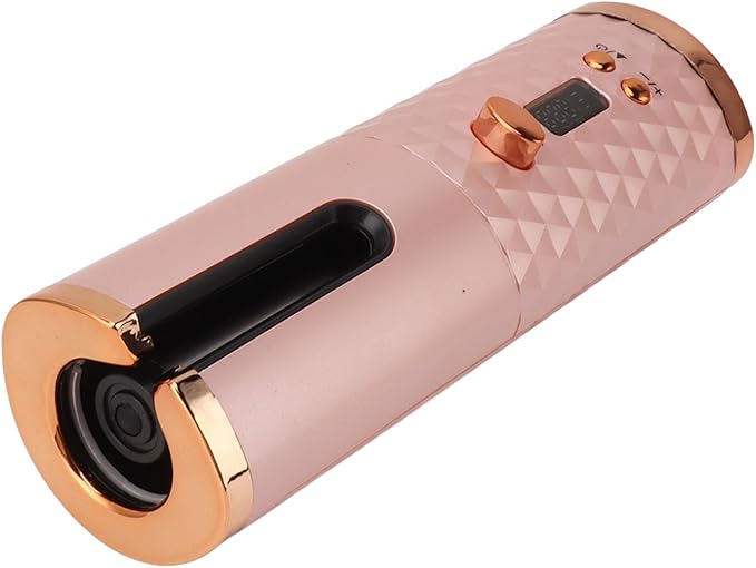 Keenso Cordless Automatic Hair Curler Fast Heating USB Rechargeable Portable Curling Wand for Hair Styling Flexibly Adjustable Temperature Lasts Up to 60 Minutes with Digital Display for Longlasting
