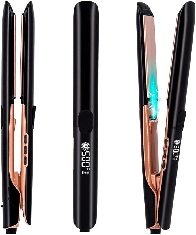 Hair straightenerProfessional Salon Straighteners Curling Straight Dual Purpose Clipboard Home Curling Machine Negative Ion High Temperature Hair Straightener Vibration Straightening Clip