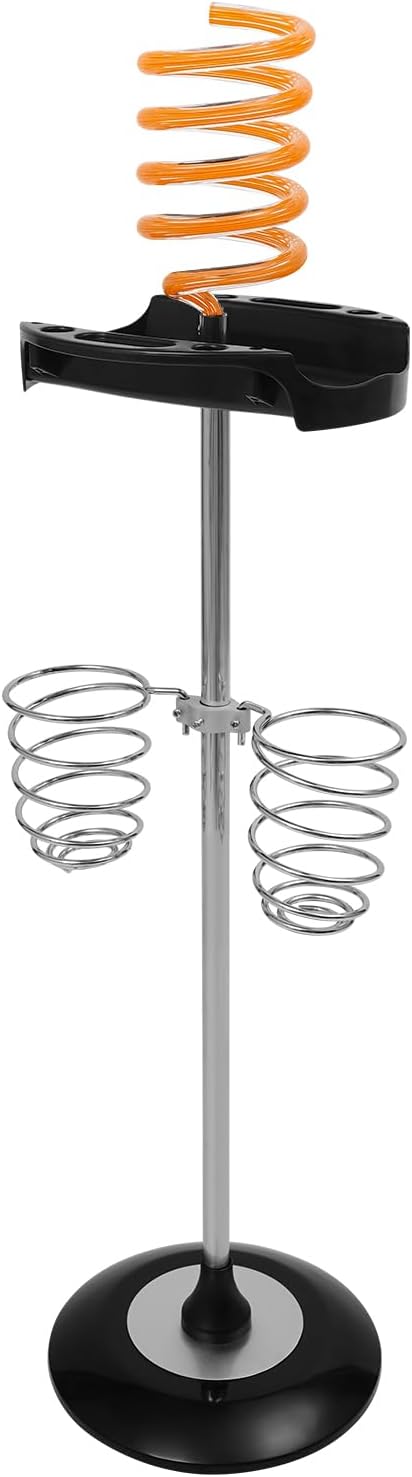 Hair Dryer Stand with Tray and Spiral Holders Twisty Style Acrylic Top Holder Blow Dryer Stand Adjustable Organizer for Blow Dryer Curling Iron Brushes Orange
