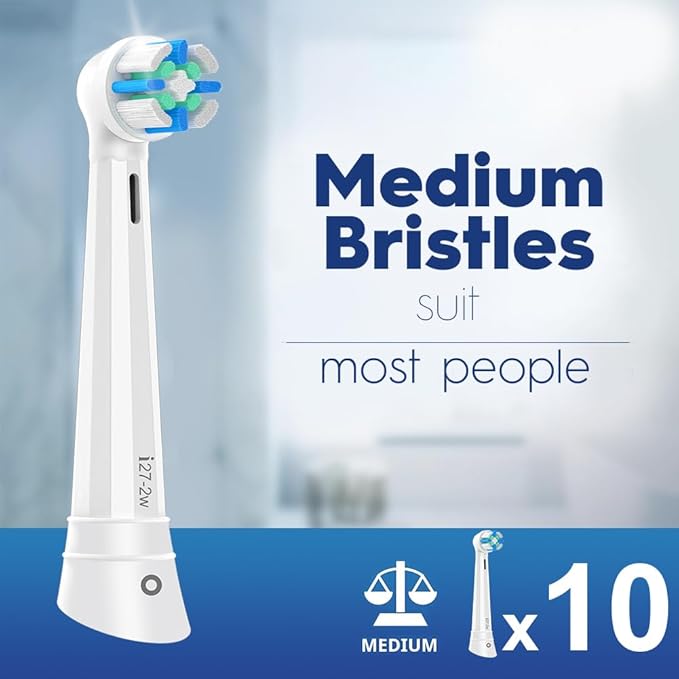 10 Pcs Intelligent Cleaning IO Replacement Heads Compatible with Oral b iO 2/3/4/5/6/7/8/9/10 Series Electric Toothbrush Brush Heads Compatible with Oral b iO (White)
