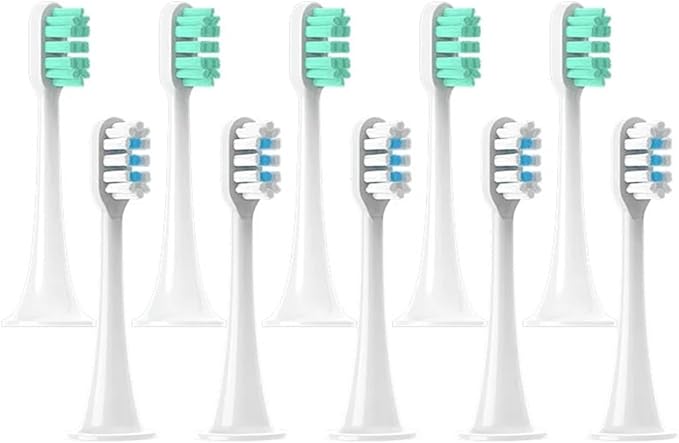 Hot Replacement Brush Heads for Compatible ForXiaomi Mijia T300/T500/T700 for Sonic Electric Toothbrushes with Caps Sealed Package Soft(5Green5Whtie)