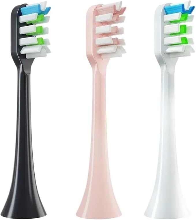 4 Pcs Replacement Brush Heads Compatible for V1/X1/X3/X5/X3U/X3PRO/v1/v2 Electric Toothbrush(4 Pcs Pink)
