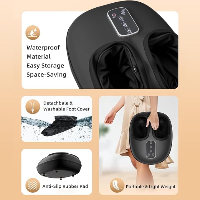 [2026 Upgraded Shiatsu Foot Massager Machine with Heat &amp Vibration Deep Rolling Kneading Air Compression for Gifts for Mom Dad Up to Size 13 Multiple Modes
