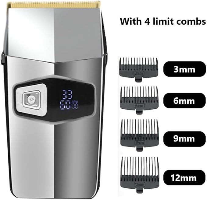 Cordless Metal Hair Shaver for Men Beard Electric Shaver Razor Fade Bald Head Shaving Machine
