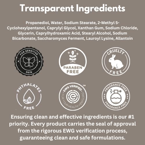 HygieneLab Body Care Trio-EWG Verified Body Wash+Fragrance-Free Body Lotion+Deodorant Non-Toxic Sulfate-Free Gentle for All Skin Types