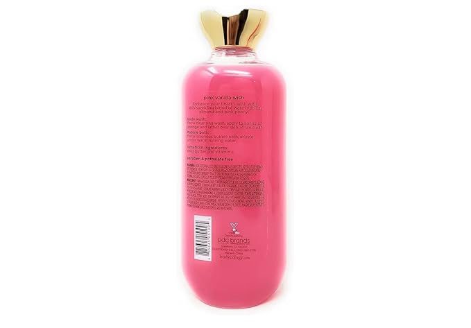 Pink Vanilla Wish 2 in 1 Body Wash &amp Bubble Bath 16 fl oz &amp Pink Vanilla Wish Butter Body Cream 8 oz (Pack of 2)
