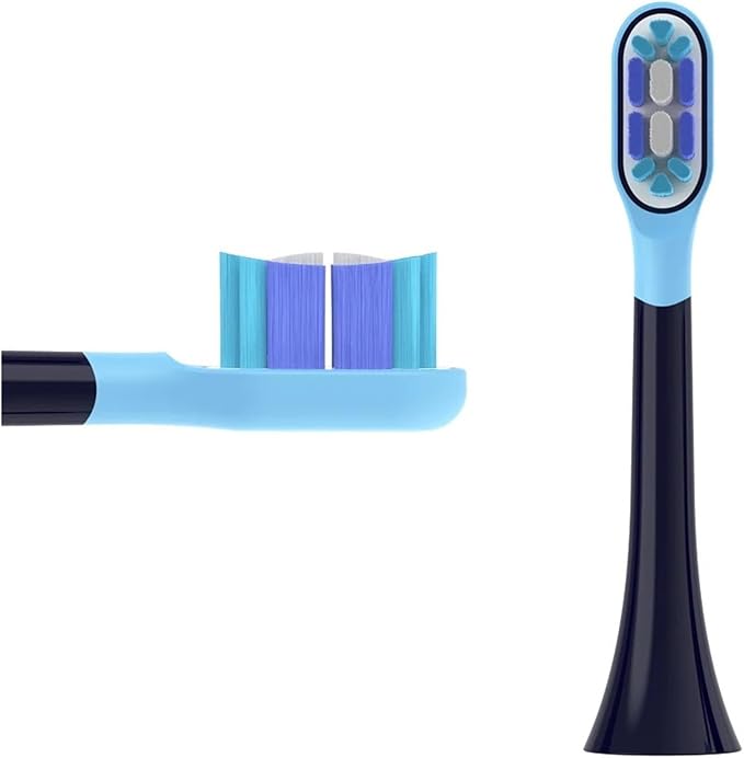 8pcs Replacement Toothbrush HeadsCompatible for MIJIA T301/T302/T501 Sonic Electric Tooth Brush Soft Bristle Nozzles(8 BJ Black)