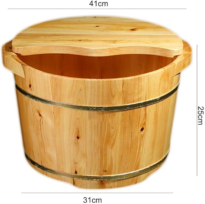 Katzowen Foot Massager Spa Foot Tub Household Foot Bath Wooden Foot Basin Foot Tub Household Pedicure Basin Foot Massage Basin41 * 25 * 31cm