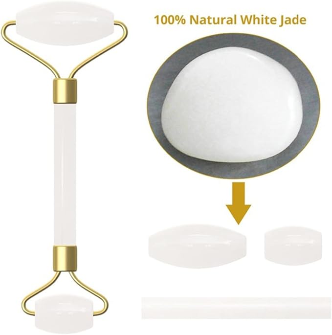 Jade Rouleau Masseur Lifting Outil Améthyste Visage Massage Rouleau Masseur Peau Levage Jade Masseur 1Pcs (Color : Black)