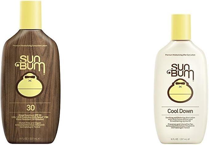 Sun Bum Original Sunscreen Lotion SPF 30 and Cool Down Hydrating After Sun Lotion
