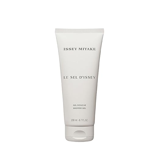 Issey Miyake Le Sel d'Issey Shower Gel - Fresh Woody Marine Shower Gel for Men - With Salt Accord Marine Seaweed Ginger &amp Cedarwood - 6.7 oz