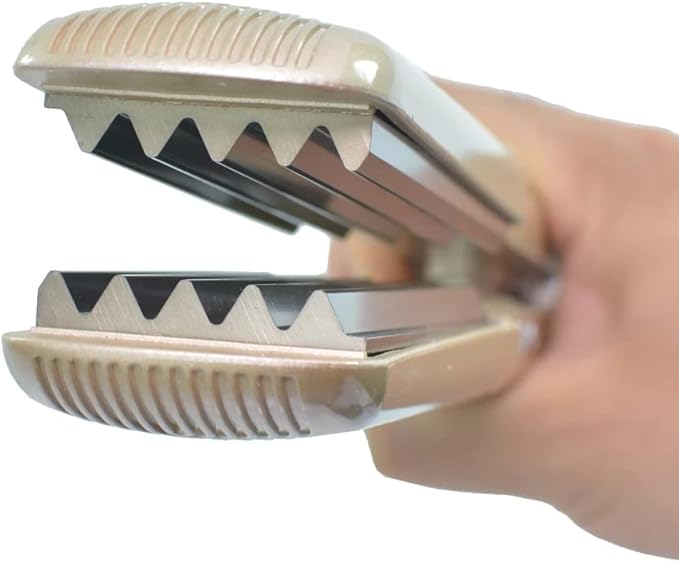 Hair Crimper Crimping Iron Professional 1.5 inch Plate Crimper Hair Tool Corrugation Curler Titanium Flat Iron Adjustable Temperature Corn Perm Corrugated Curler Gold
