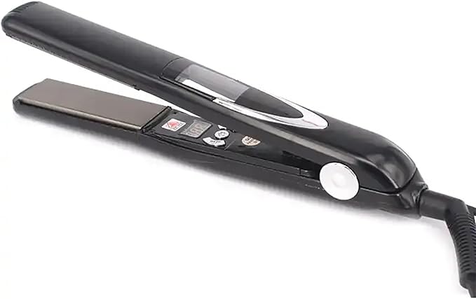 Protable Hair Straightener 2 in 1 Hair Care Flat Iron with LED Display Screen and Vibrating Function Adjustable Temperature Range and 30s Fast Heating Auto Shut-Off and Easy to Use for Home