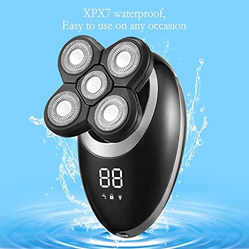 Electric Razor for Men Electric Shaver for Men Beard Hair Trimmer Electric Razor 5D Floating Five Blade Heads Electric Nose Hair Trimmer LCD Display ( Color : Golden-Package B )