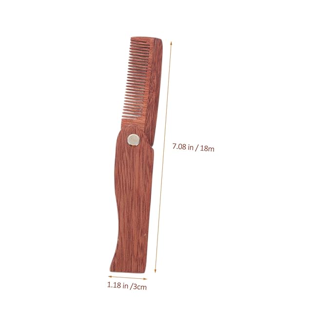 Beaupretty 3pcs Folding Mustache Comb Beard Brush Portable Hair Tool Household Use Hair Supply