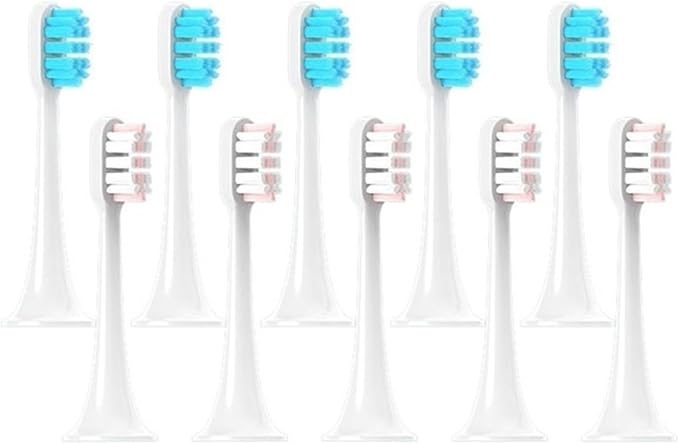 Hot Replacement Brush Heads Compatible for T300/T500/T700 for Sonic Electric Toothbrushes with Caps Sealed Package Soft(5Blue5Pink)