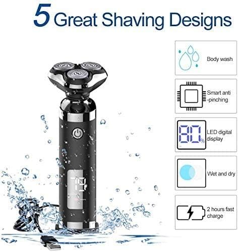 Electric Razor for Men Wet &amp Dry Men's Razors for Shaving Electric Cordless Rotary Razors Electric Shavers for Men Waterproof Rechargeable