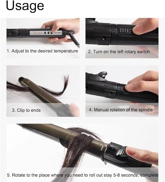 DONGXIAO 32MM Barrel Curling Iron Curler for Long &amp Short Hair Rotating Electric Curler Fast Heating to 220C Permanent Tools