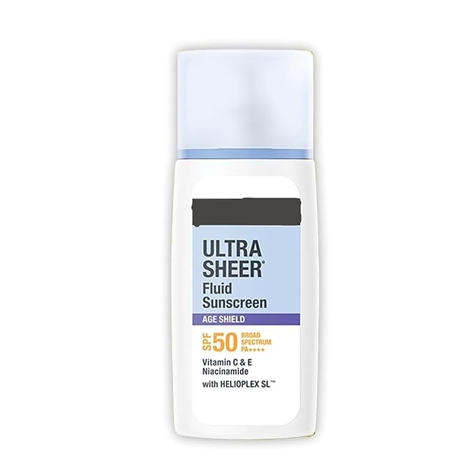 FT NTG.. Ultra-Sheer Age Shield Fluid Sunscreen SPF 50+ PA++++ Reduces Dark Spots No White Cast Lightweight 40gm