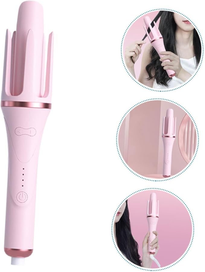 Automatic Hair Curler with Temperature Fast Heating Electric Curling Iron for Women Safe for Wet and Dry Hair Portable US Plug