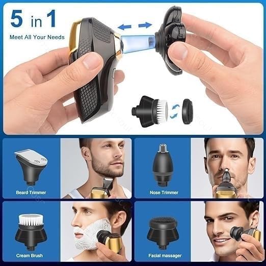 Electric Razor for Men 5 in 1 Shaver for Men Electric Shaver Powerful Bald Head Shaver Beard Shaving Machine for Men Razor Husband Boyfriend
