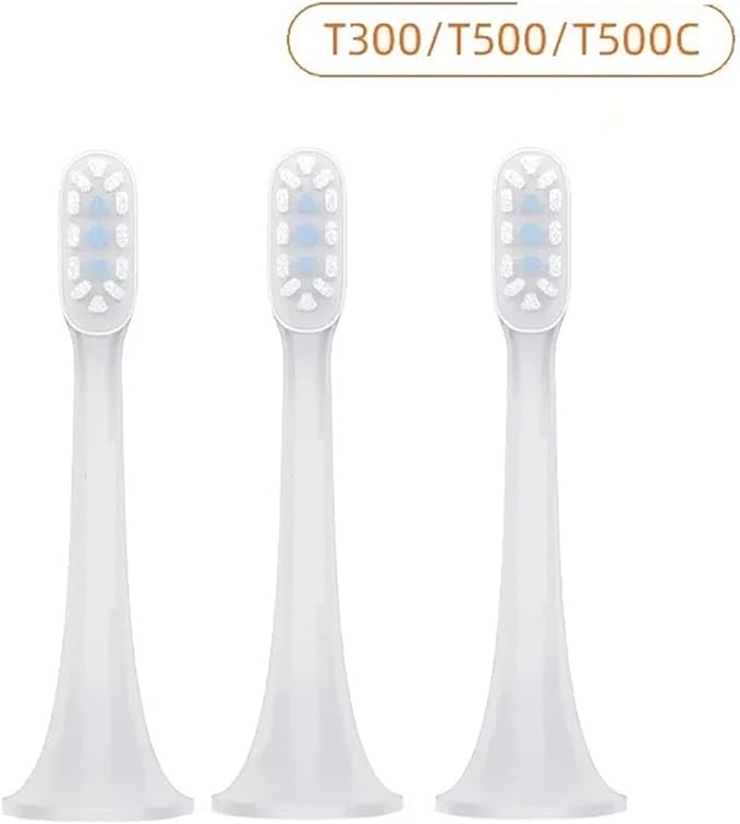 Compatible for 3pcs T300 T500 Sonic Toothbrush Heads Teethbrush Replacement Oral Hygiene Mi Brush Head(Blue 3PCS)