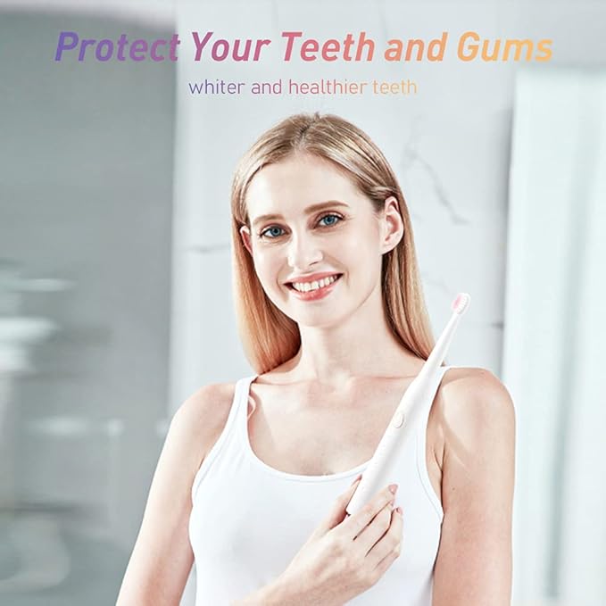 Sonic Electric Toothbrush USB Rechargeable Powerful Sonic Cleaning Tooth Brush with 6 Modes 5 Brush Heads + 1 Facial Cleansing Brush Head + 1 Face Massage Head Whitening Toothbrushes