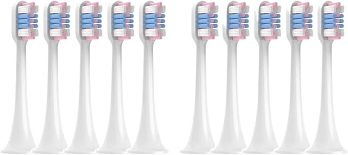 10pcs Replacement Brush HeadsCompatible for T300 T500 Toothbrush Head Soft Nozzles(10pcs Pink)