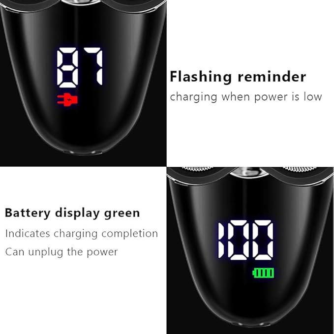 Head Shavers for Bald Men 5 In 1 Electric Razor For Men Bald Head Shaver LED Display Nose Hair Beard Trimmer Clippers Facial Cleansing Brush USB Rechargeable