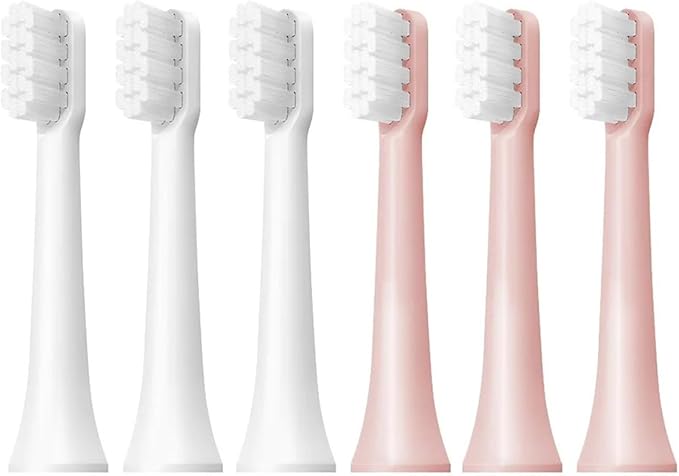 6/12Pcs Replacement Brush Heads Compatible for Mes603 Electric Toothbrush Vacuum Soft Bristle Suitable Nozzles(T100-WH3 PK3)