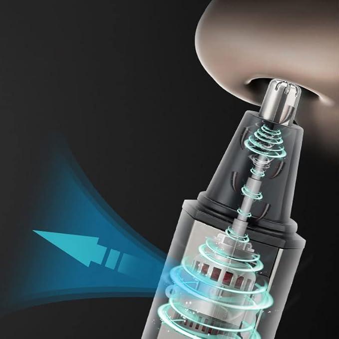 Nose Hair Trimmer for Men 2 in 1 Rechargeable Nose and Ear Trimmer Clipper Waterproof Eyebrow &amp Facial Hair Trimmer with Flashlight Easy to Use and Carry Easy Cleansing