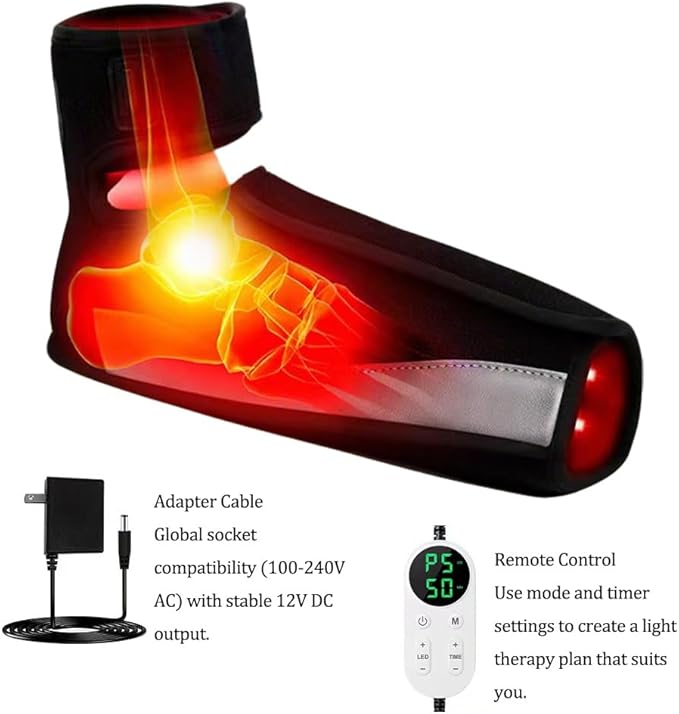 Red Light Therapy for Feet Light Therapy Heat Foot Wrap Red Light Therapy Feet &amp Ankles Heat Therapy &amp Timer Joint Ankle Heel &amp Daily Foot Pain Relief Relaxation &amp Comfort