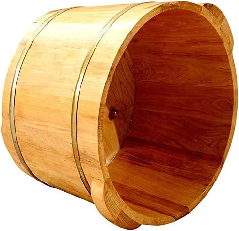 Foot Tub Wooden Foot Basin Household gift Solid Wood Natural Solid Wood Foot Tub Foot Bath Barrel Thicken Foot Basin Wooden Smooth and delicate pedicure bucket Foot Bath Foot Barrel Wooden Foot Soakin