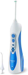 Panasonic Professional Water Flosser for Braces 2-in-1 Cordless Portable Oral Irrigator with Jet Nozzle &amp Tuft Brush EW1213A White