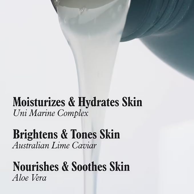 Uni Skin Shield Body Wash - Hydrating Shower Gel &amp Moisturizing Skin Cleanser - Enriched with Organic Aloe Vera Kakadu Plum &amp Australian Caviar Lime - Ocean-Safe Body Care (375 ml)