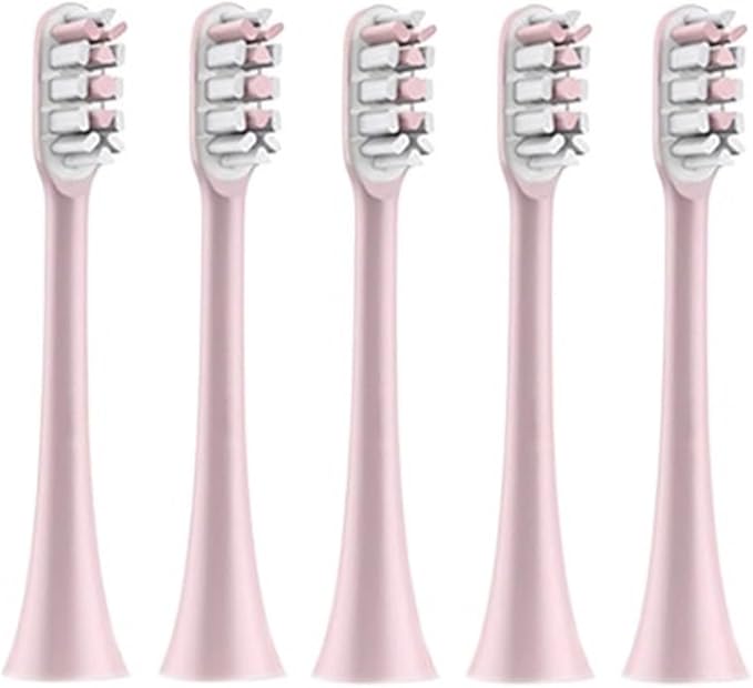 Compatible for Xiaomi SOOCAS Brush Head X3 X5 X3U X1 V1 V2 SOOCARE Replacement Head Bristle Sonic Electric Nozzles with Anti-dust Cap Clean(5pcs Pink)
