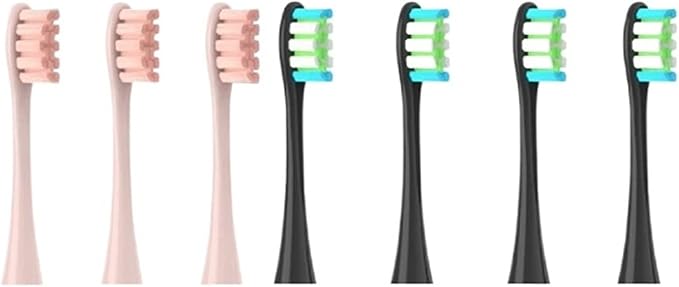Compatible for Oclean Flow/X/X PRO/ Z1/ F1/ One/Air 2 /SE Brush Heads Soft Sonic Toothbrush Vacuum Bristle 7pcs Replacement(3Pink 4Black)