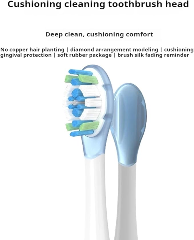 4/8PCS Replacement Brush HeadsCompatible for XIAOMI MIJIA MES609/610 Pro Electric Toothbrush(8 pcs Blue)