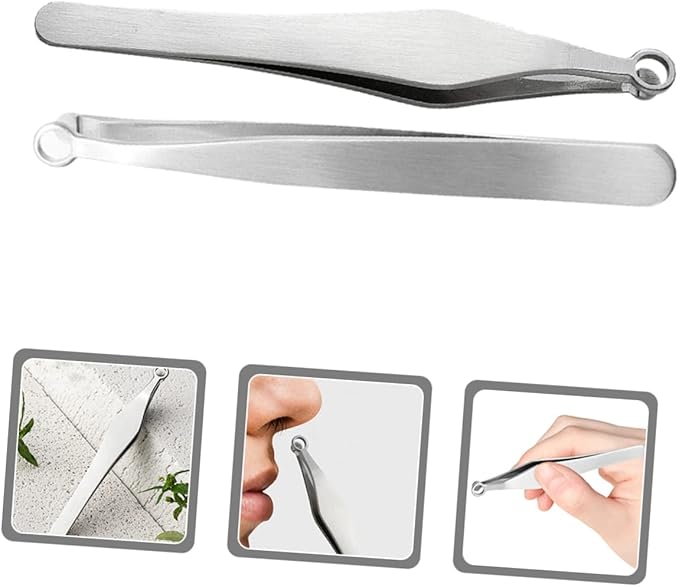 Gatuida 8pcs Nose Hair Trimmer and Tweezers Ergonomic Manual Nasal Clippers for Men and Reusable Nose Hair Removal Tools for Travel and Personal Care
