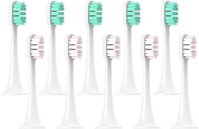 Hot Replacement Brush HeadsCompatible for Xiaomi Mijia T300/T500/T700 for Electric Toothbrushes with Caps Sealed Package Soft(5Green5Pink)