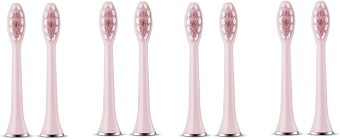 Compatible for SUBORT S7 Replacement Brush Heads - Super Sonic Toothbrush Accessories(8 Pink Brush Head)