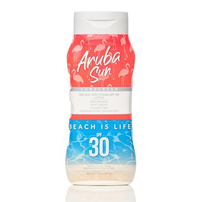 SPF 30 &amp SPF 70 Sunscreen Lotion Bundle | Reef Safe Water-Resistant Non-Greasy Broad Spectrum UVA/UVB Protection | Aruba Reef Act Compliant 8 oz Each