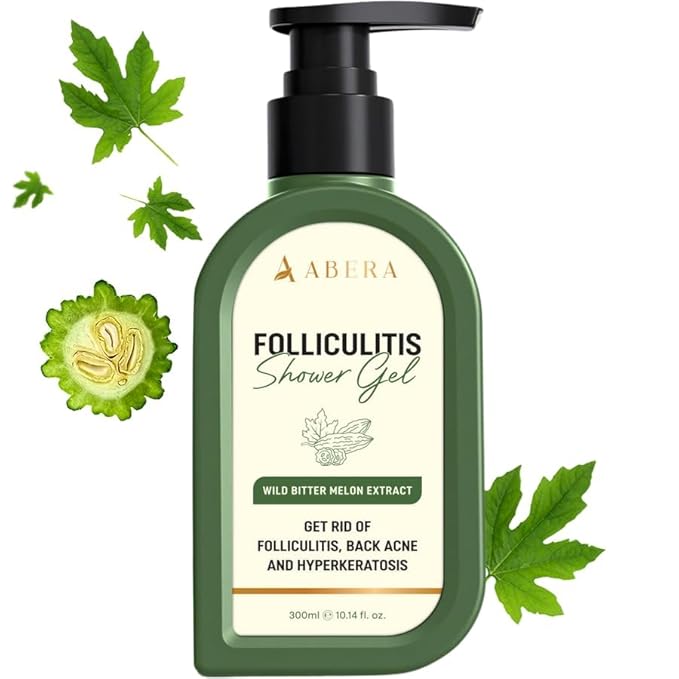 ABERA Folliculitis Shower Gel for Men &amp Women High-Performance Body Wash with BHA Wild Bitter Melon &amp Tea Tree Oil Reduce Back Acne &amp Hyperkeratosis Safe for All Skin Types 1014 Fl O